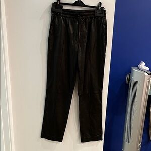 NWT Rag & Bone Farris Drawstring Leather Pants M Black MSRP $1,095